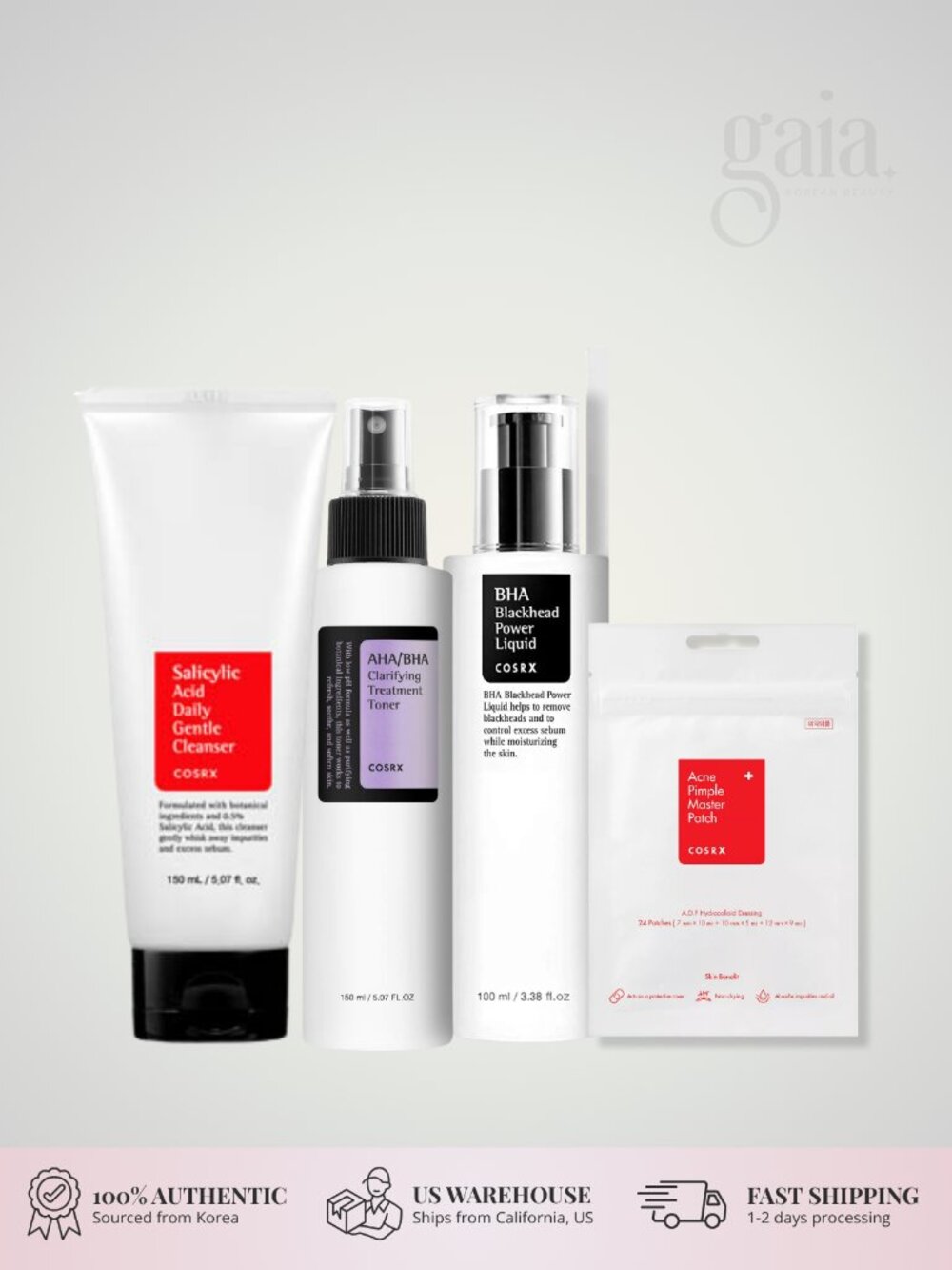 Acne & Pore Reset Korean Skincare Bundle | 4-Step COSRX Routine